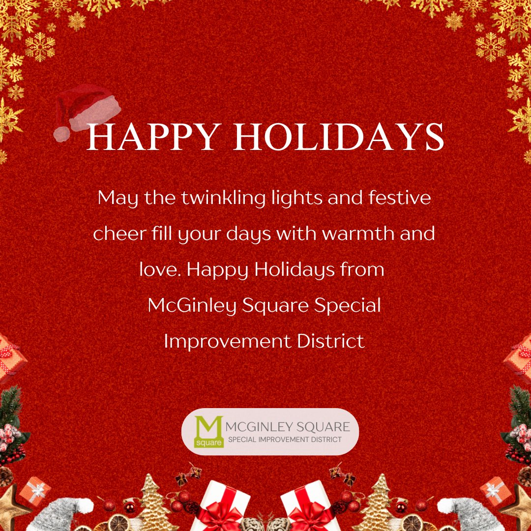 Happy Holidays from the McGinley Square Special Improvement District! Wishing you joy, warmth and a wonderful season filled with community spirit. ❄️🎄