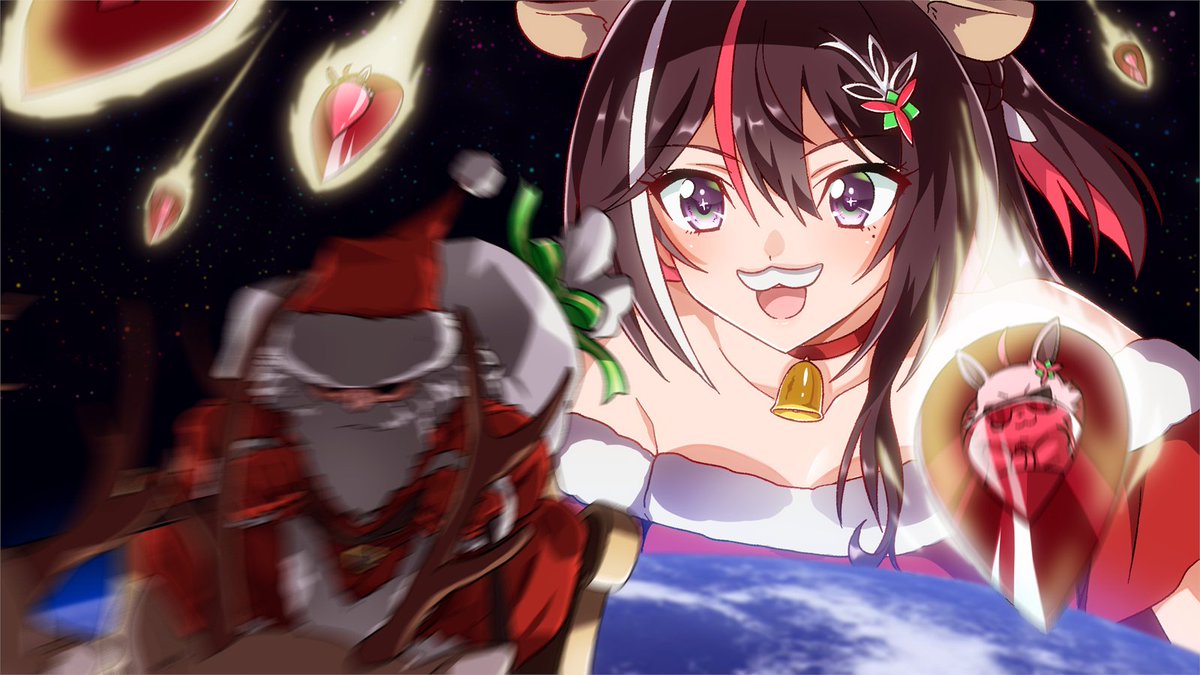AZKi 「Merry Christmas!! サンタを大追跡! #AZKi #AZKiAR」|左のイラスト