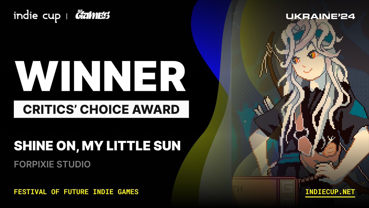 Indie Cup 🇺🇦 (@indiecuphq) on Twitter photo We’re delighted to introduce the winner of the CRITICS’ CHOICE AWARD at #IndieCupUkraine24...
🏆 Shine On, My Little Sun by <a href="/ForpixieStudio/">Forpixie Studio</a>
Congratulations to the team for being chosen as the festival’s best submission by the games journalists and critics on our jury! We’re delighted to introduce the winner of the CRITICS’ CHOICE AWARD at #IndieCupUkraine24...
🏆 Shine On, My Little Sun by <a href="/ForpixieStudio/">Forpixie Studio</a>
Congratulations to the team for being chosen as the festival’s best submission by the games journalists and critics on our jury!