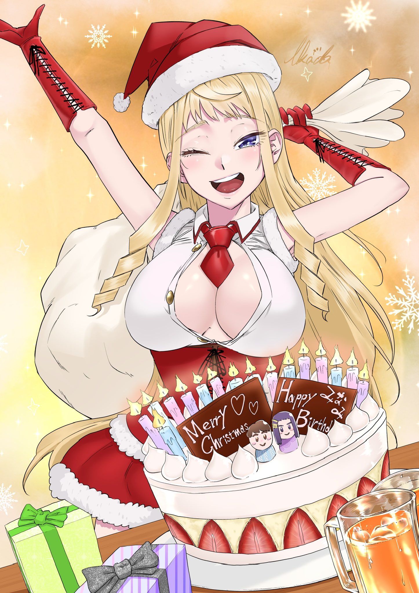 kai ikada hokkaido gals are super adorable christmas illustration