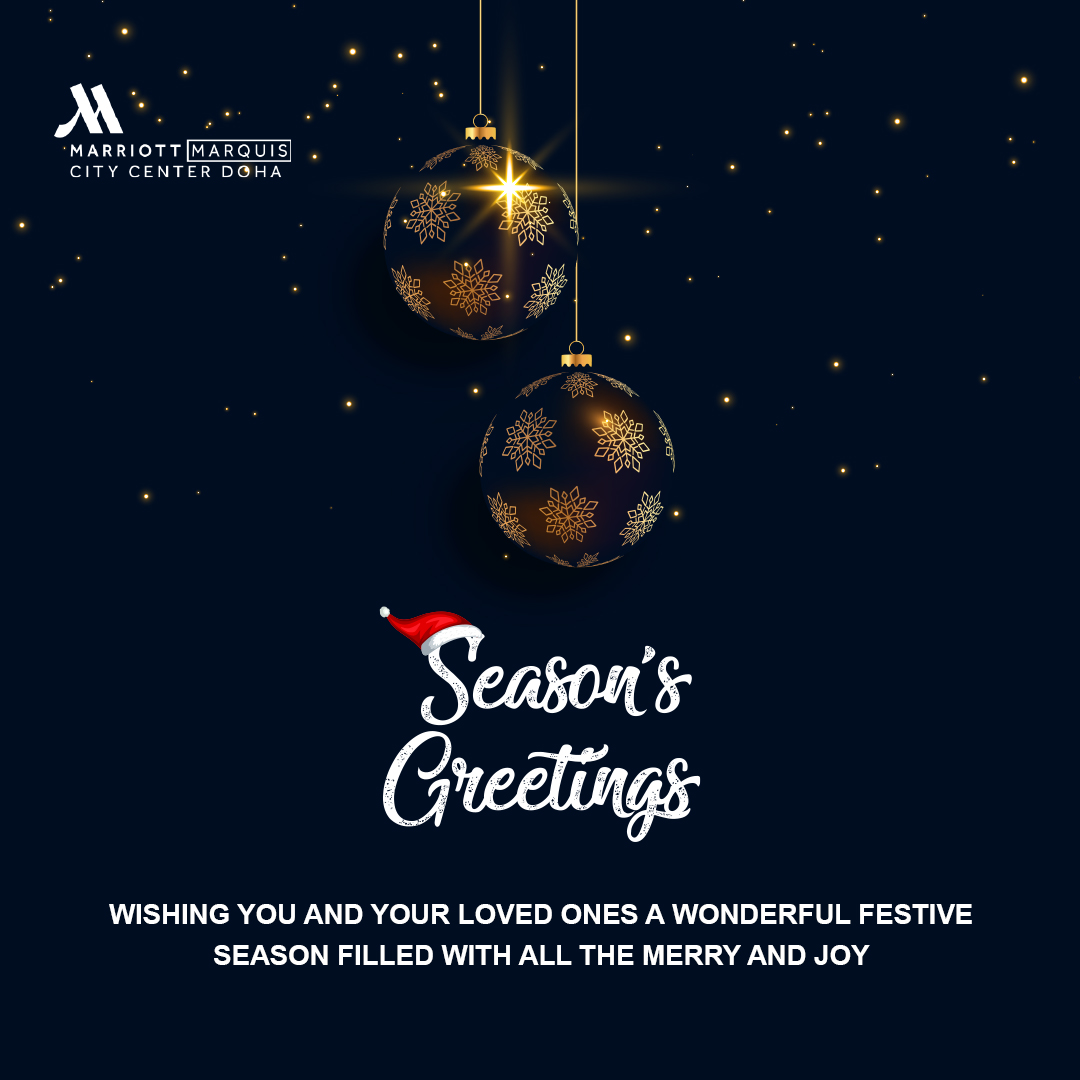 May this time of the year bring you joy, warmth, and cherished moments with loved ones!
Warmest wishes for a joyful and memorable festive season ✨❤️

#marriottmarquisdoha #marriottbonvoy #yourfavoritedowntowndestination #festiveseason #festivegreetings #festive2024