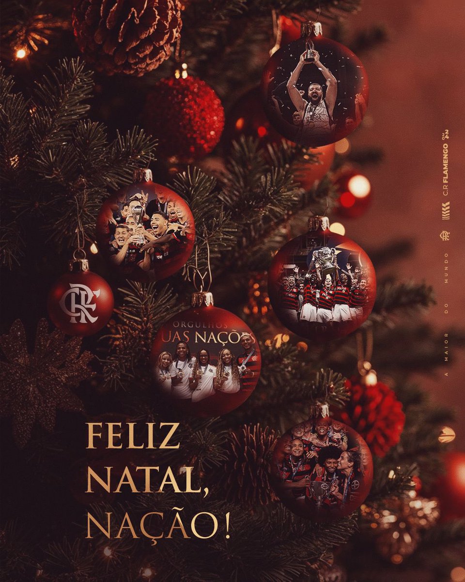 Flamengo's tweet image. Um Feliz Natal para a Maior do Mundo! 🎄❤️🖤

#CRF
