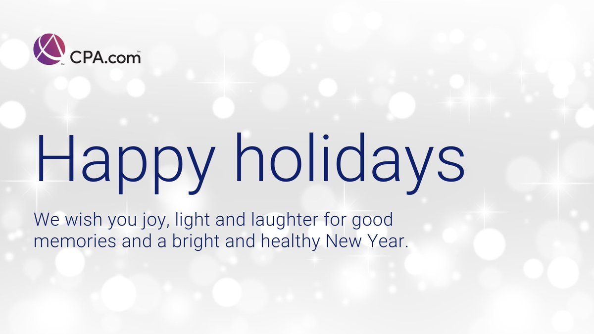 We wish you a great holiday season and a happy new year.