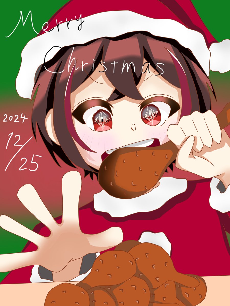 yuankunnLove's tweet photo. メリークリスマス🎄🎅✨

みなさんクリスマスは何をして過ごしますか？？🤔

 #メリークリスマス #クリスマス #カラフルピーチ #からぴち #ゆあんくん #ゆあん  ｸﾝ #Christmas  #イラスト #絵 #アイビス #アイビスペイント #チキン #12月25日 #サンタコス #サンタのコスプレ https://t.co/lOJJKIYfJm