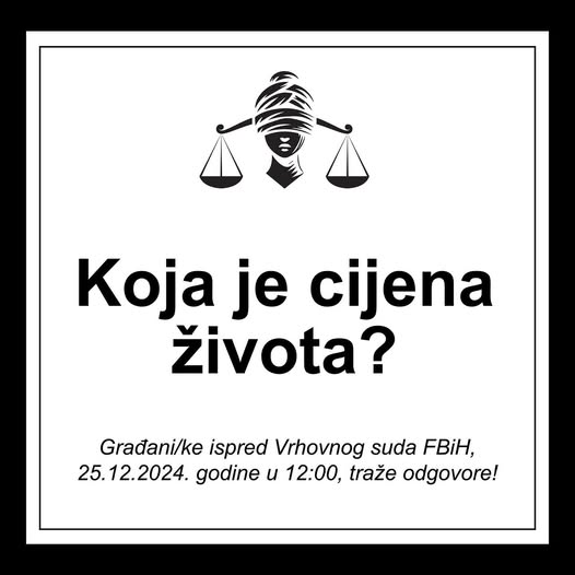 InterviewBiH's tweet image. Sutra u podne ispred zgrade Vrhovnog suda FBiH #femicid #nepravda #ubistvo