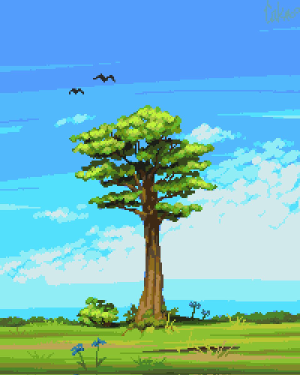 CakeooA's tweet image. one of my old pics
just a cute tree

#pixelart #ドット絵