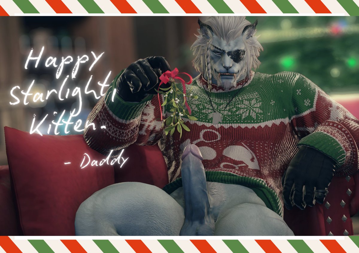 CatDaddy_Hunt's tweet photo. It's time to kiss under the mistletoe, Kitten. 

Have a happy Starlight, y'hear? https://t.co/3PpYIl8pBO