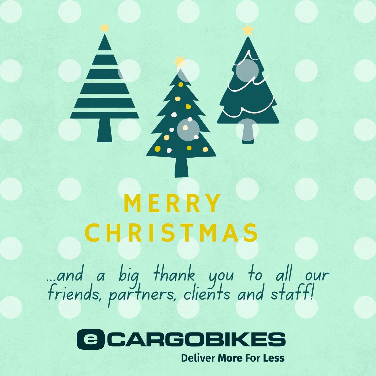 E-cargobikes.com will be closing on 24th Dec and so we want to wish you all greetings of the season and to take this opportunity to thank all our friends, partners, clients and staff. In 2025 we will be re-focusing on consultancy work. We will no longer be posting on X