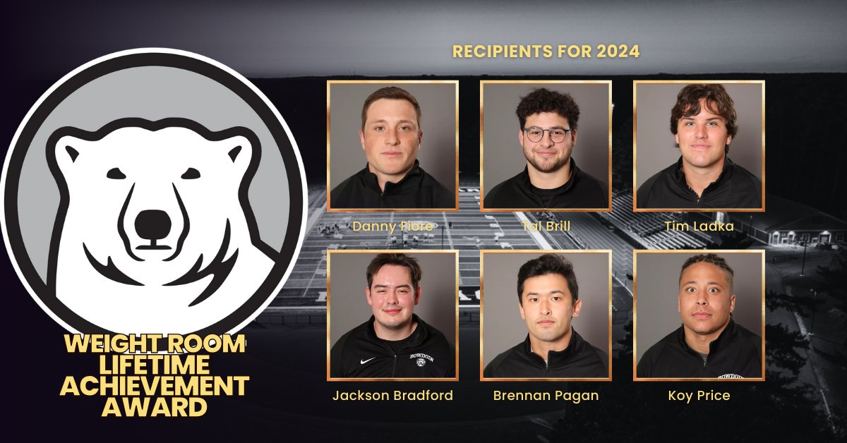 BowdoinFB's tweet image. It all begins in the weight room, and these 6 seniors have demonstrated that since day 1. Congratulations for earning the illustrious Weight Room Lifetime Achievement Award. #GoUBears