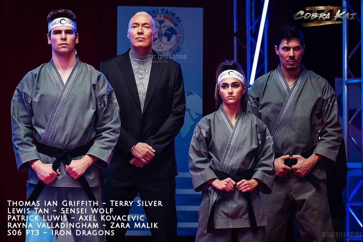 MrGriffithss's tweet photo. #IronDragons Merry Xmas!!
Final part releases February 13th

#ThomasIanGriffith #TerrySilver @TheLewisTan #SenseiWolf #ZaraMalik #RaynaValladingham #AxelKovacevic #PatrickLuwis #CobraKai #CobraKaiSeason6Part3 https://t.co/hiqi7JdgqF