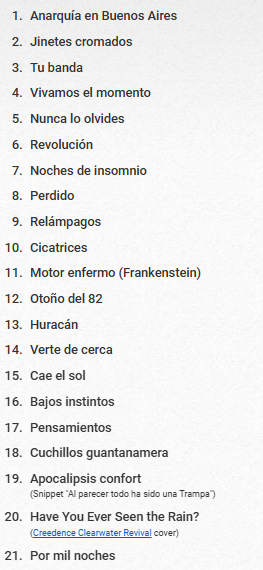 RockAndWorkOK's tweet photo. #Setlist de Airbag en Vélez (22/12) https://t.co/i1iTa9tMCy