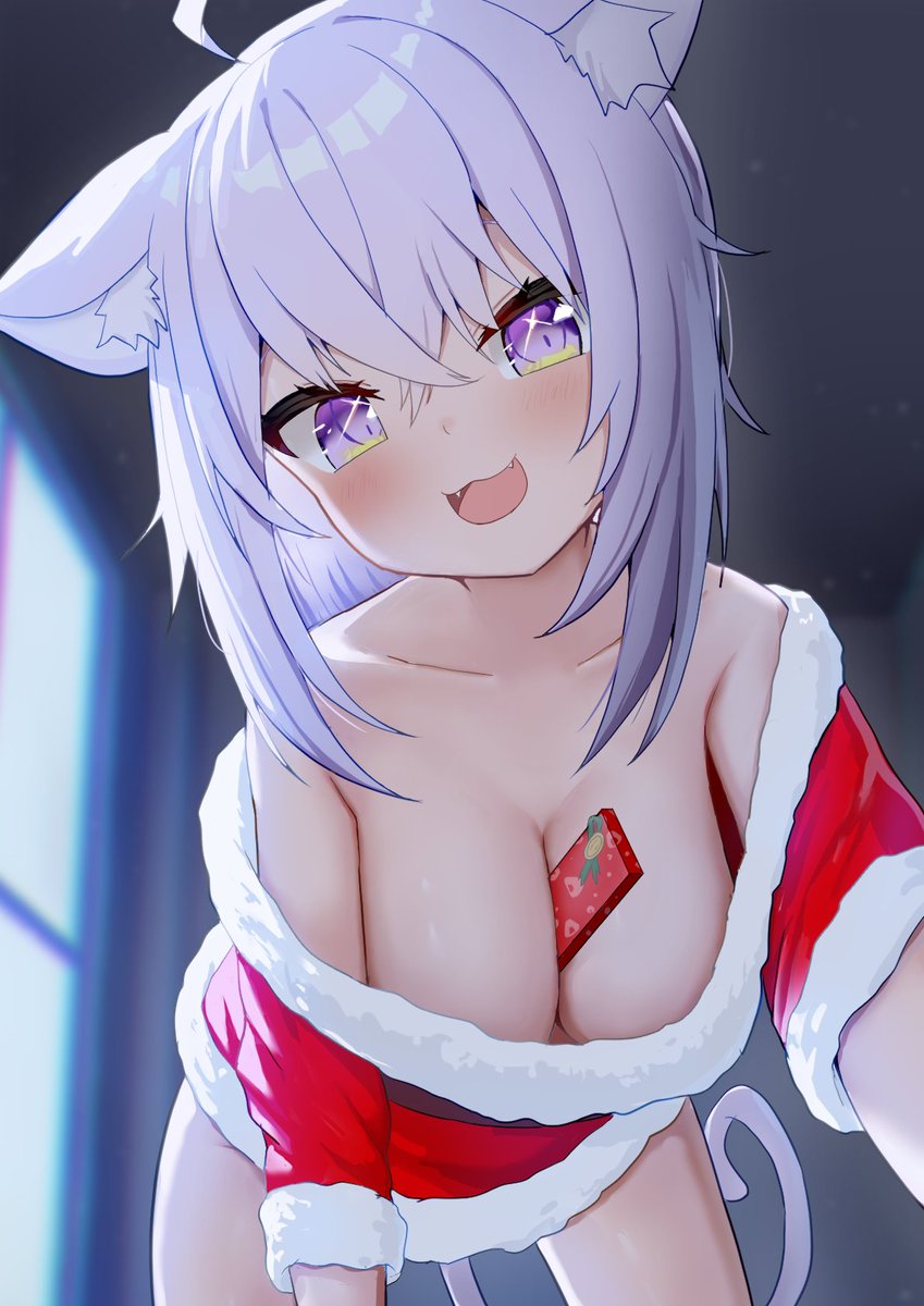 猫又おかゆ 「クリスマスプレゼント#絵かゆ 」|ラムネ飴@お絵描きのイラスト