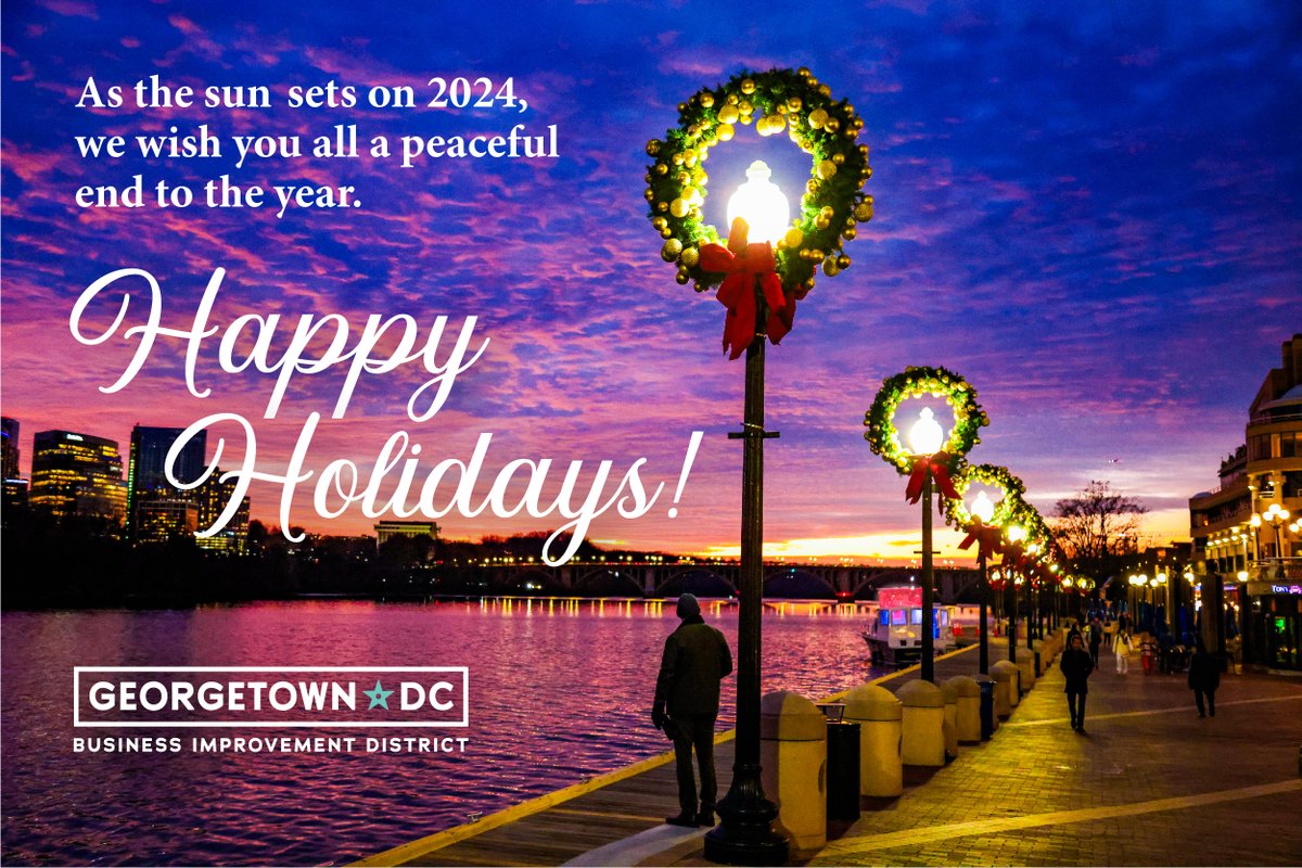 We wish you and yours a holiday week full of warmth, laughter, and cherished memories. Here’s to an even brighter 2025! Happy Holidays from all of us at the Georgetown BID! 🌟