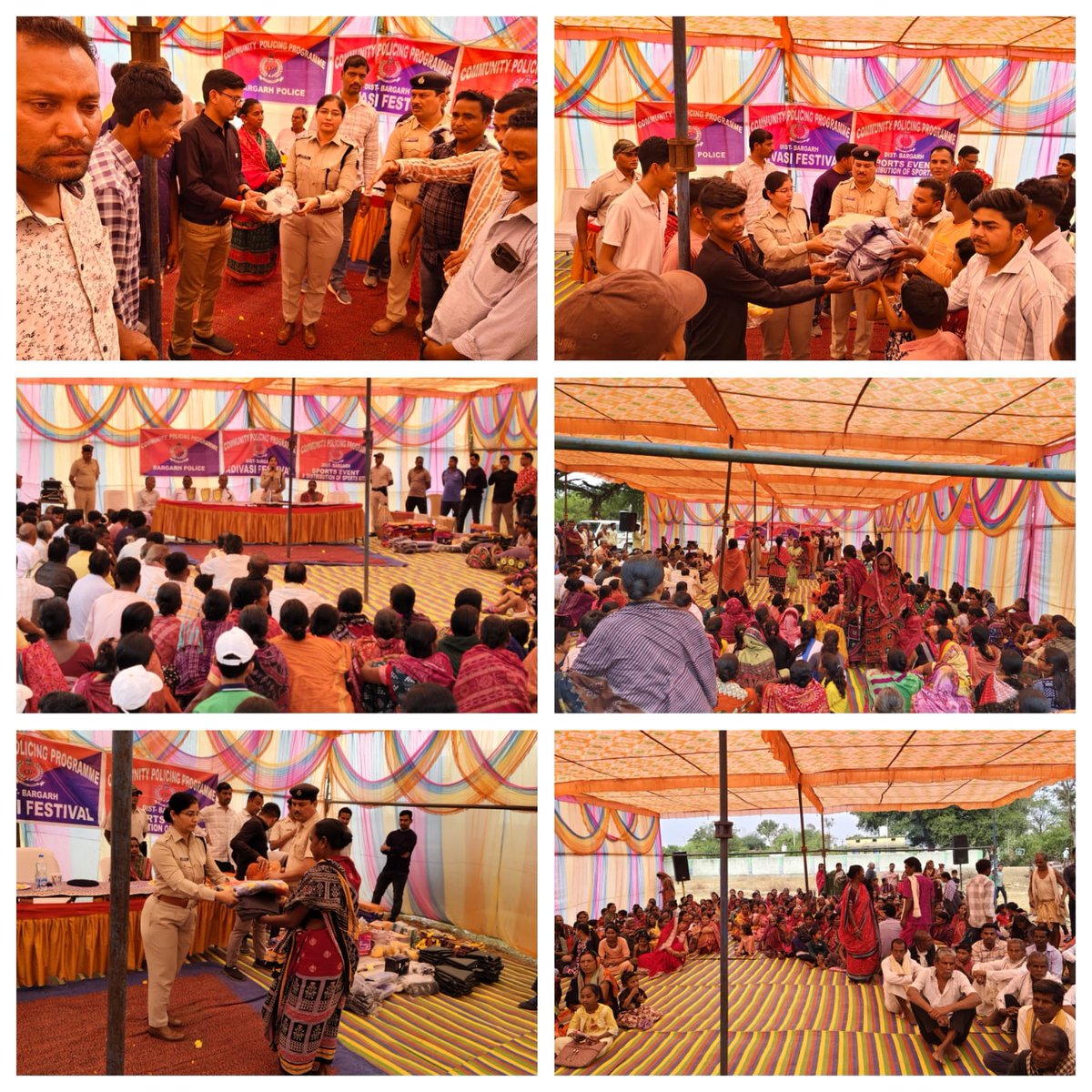 "ADIVASI FESTIVAL" Community Policing Program held at vil. Pujaripali under Jagdalpur PS. Over 400 villagers attended cultural programs, bhoji medical camp &amp; distributed blankets, sports set, Dagli,sarees &amp; notebooks among the students.
<a href="/odisha_police/">Odisha Police</a> <a href="/DGPOdisha/">DGP, Odisha</a> @DIGPNRSAMBALPUR