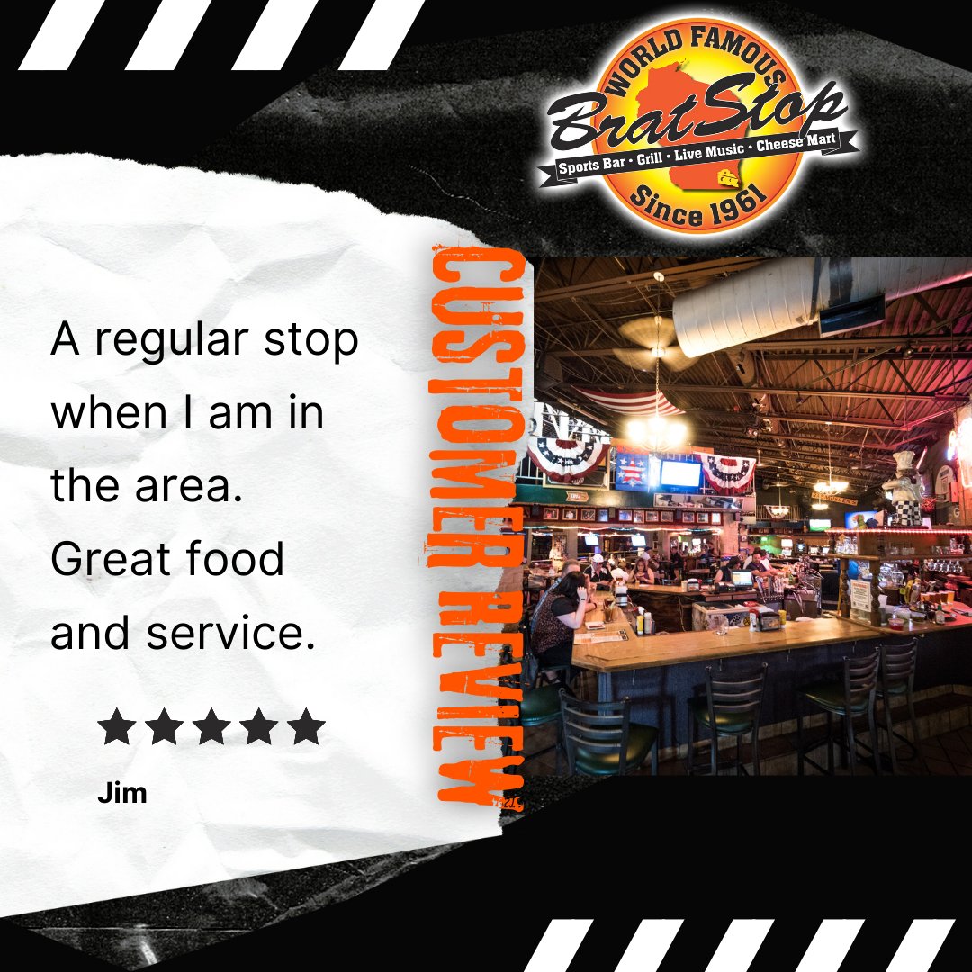 TheBratStop's tweet photo. One bite and we'll be your new favorite regular stop!
#BratStop #Brats #beer #thebratfather #wisconsinbrats #wisconsin #lunch #dinner #yum #wisconsineats #wisconsinfood #wisconsincheese #craftbeer #sportstv #Kenosha #travelwisconsin https://t.co/q32VpcpGqY