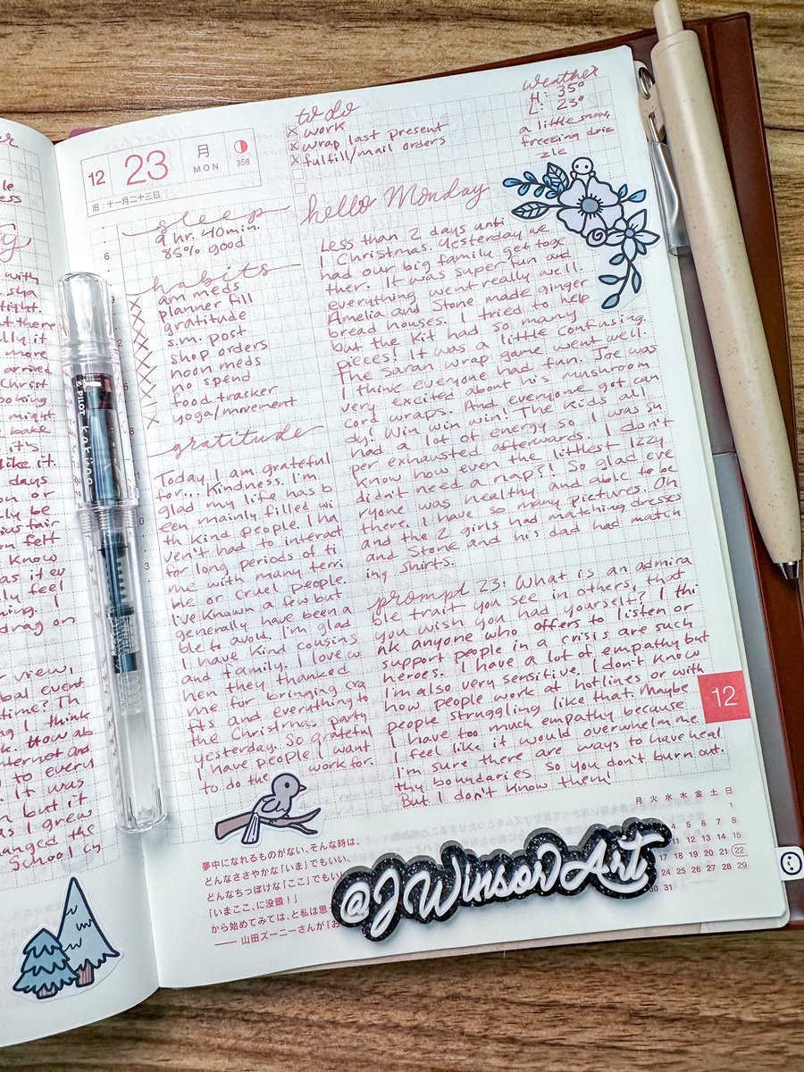 jwinsorart's tweet photo. Merry Christmas Eve to everyone! It might get a little quiet here for the rest of the year.
📜 @hobonichi_techo cousin planner
#planning #journals #hobonichi #hobonichitecho #hobonichicousin #plannerstickers #plannerspread #bulletjournal #bujo #journaling #journal #planner https://t.co/FdOAi4qcz3
