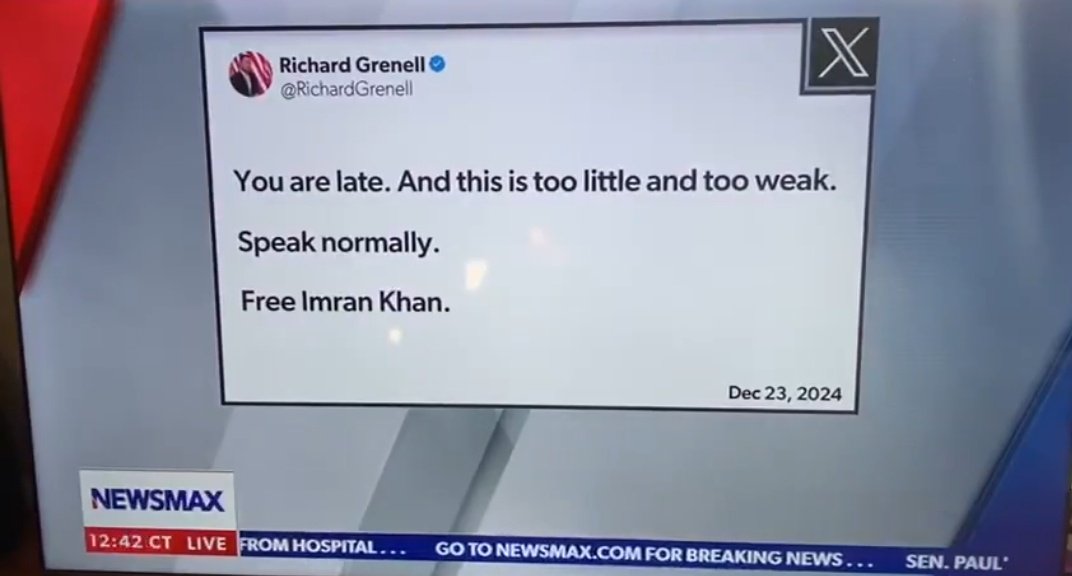 Free Imran khan is now on American Digital media <a href="/RichardGrenell/">Richard Grenell</a>