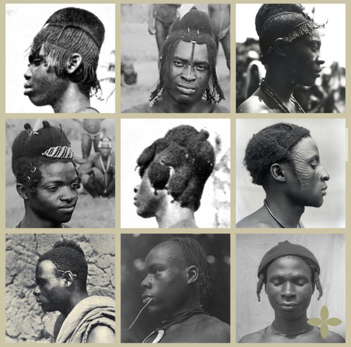 Pre-colonial Igbo hairstyles, Photogrid by Ukpuru.

The history of Igbo men’s hairstyles offers a fascinating glimpse into the cultural evolution and social structure of the Igbo people. Pre-colonial Igbo hairstyles were much more than just fashion statements; they were symbolic
