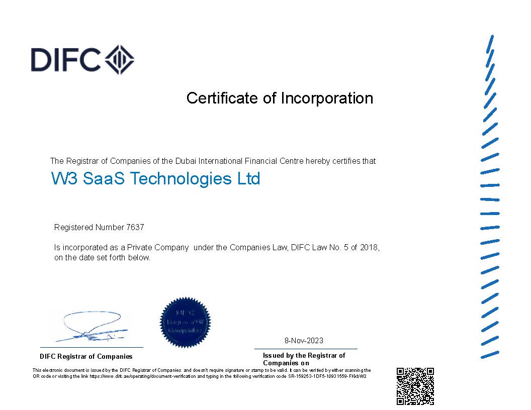 W3_SaaS's tweet photo. We are proud to be a #Dubai International Financial Centre #DIFC company since 2023 and excited to unveil in 2025 what we have been building!
#DLT #Web3 #AI #Tokenization https://t.co/oK3DCWqkI1