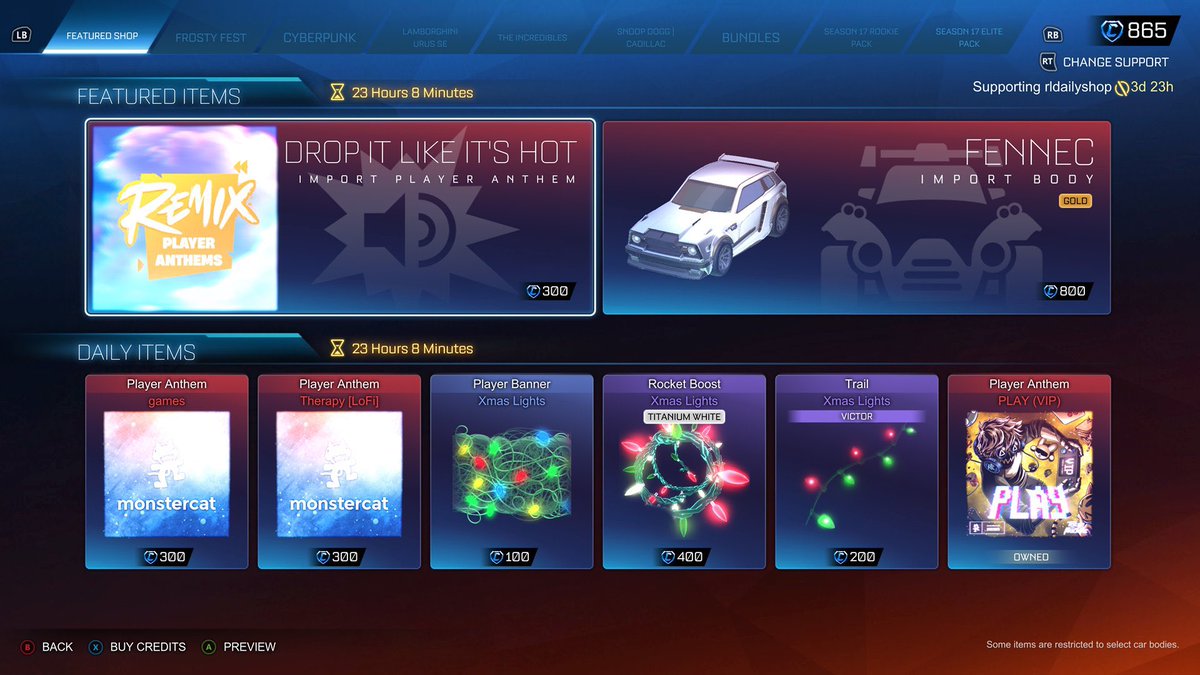 Rocket League Shop tweet media
