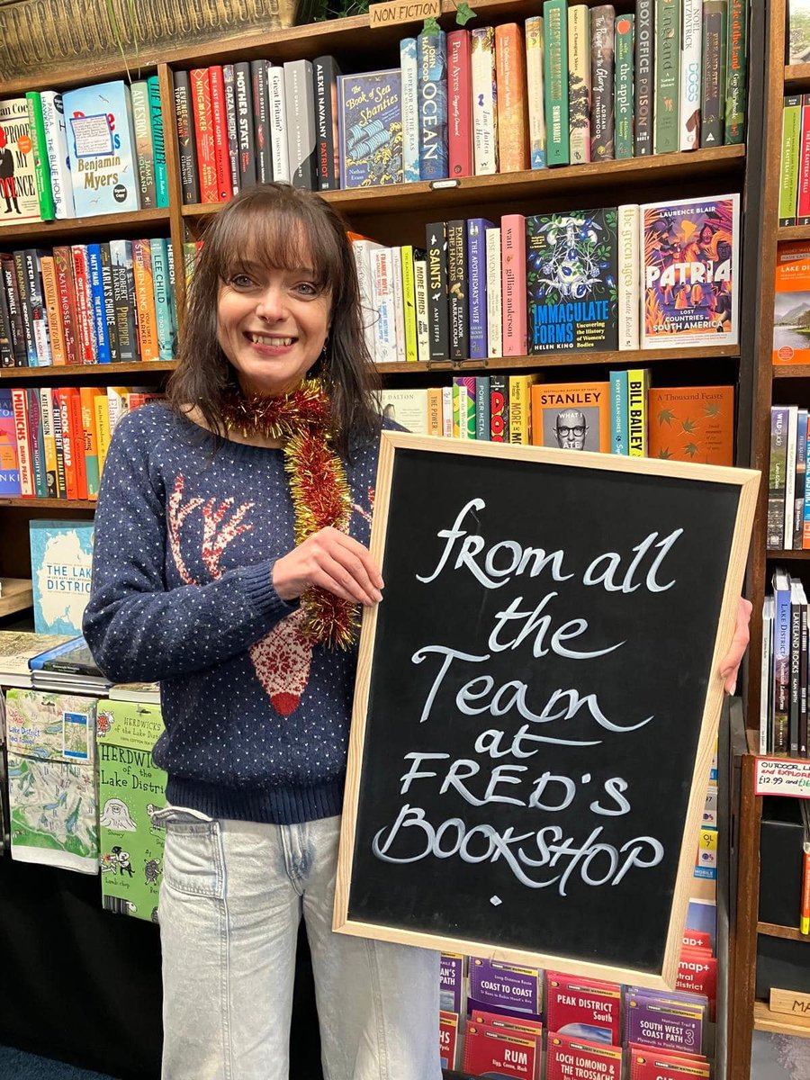 Season's Greetings and Festive vibes from all the team at Fred’s Bookshop! 🎄🎄
We are back open on Friday 27th at 9am! 
#fredsbookshop #lakedistrictbookshop #ambleside