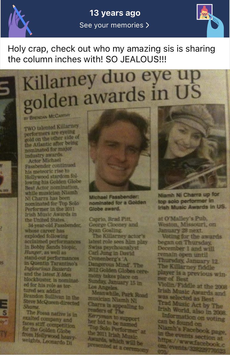 A Facebook memory from 13 years ago of a post my sister Aoife shared. How could I not reshare it!!!