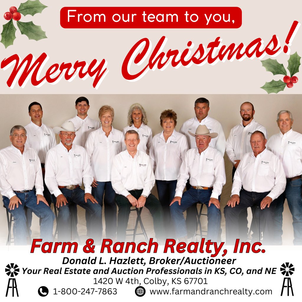 Wishing you a Merry Christmas from Farm &amp; Ranch Realty, Inc! 🎄

Please note that our office will be closed from Wednesday, the 25th, until Friday, the 27th, to allow our team to enjoy the holiday season with their loved ones.