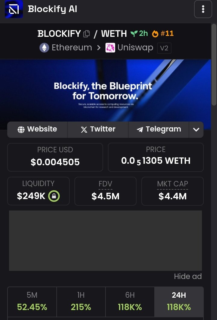 DiaLordx's tweet photo. Oh shit! 

$BLOCKIFY is  going to heaven 

45k to 4.4M Mcap

97x from my call 

Sir Diamond || Meme Lord 💎🚀

#BLOCKIFY #AI #ALTSEASON https://t.co/hGlCrM2RnW