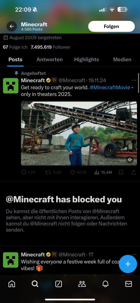 Das beste Geschenk an Weihnachten wär immernoch dass Minecraft mich entblockt