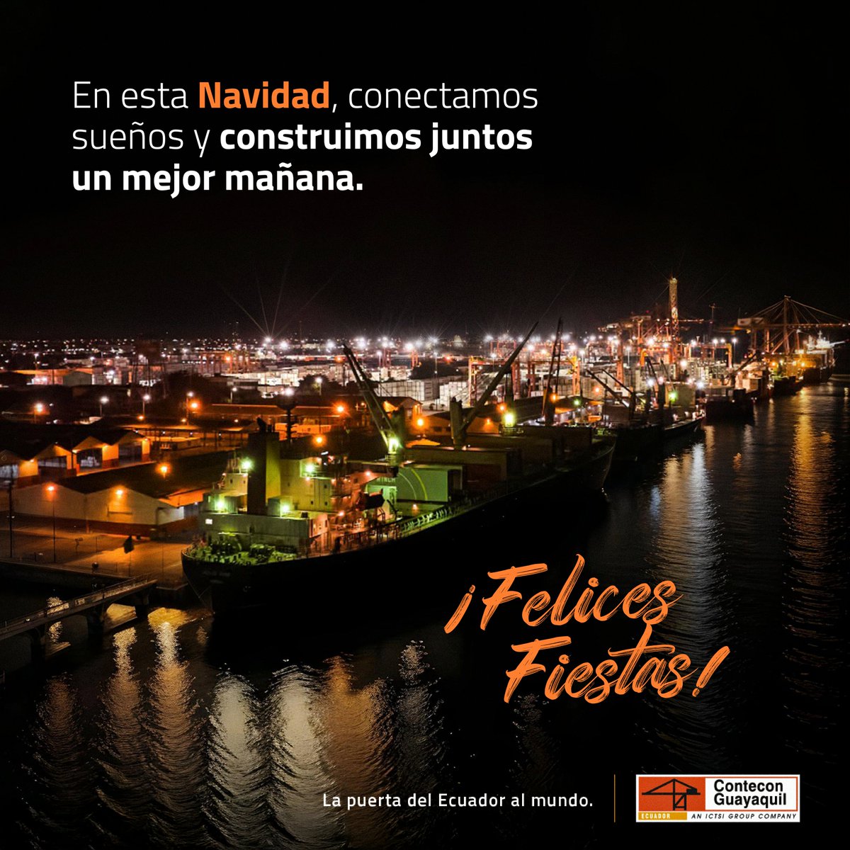ConteconGYE's tweet photo. Esta Navidad celebramos el valor de conectar sueños y construir un futuro juntos. Gracias por confiar en Contecon para llevar sus metas más lejos. 🚢✨
🎄 ¡Feliz Navidad y que la magia de estas fiestas llegue a cada rincón de sus vidas! #ConectandoElMundo #ConteconEcuador https://t.co/HPV5uoQTsf