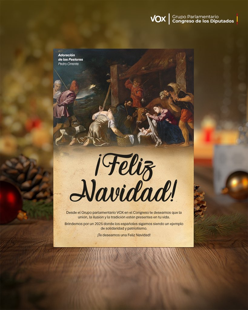 VOX_Congreso's tweet photo. #Los33deVOX os deseamos una muy Feliz Navidad y un próspero año 2025 

💫 https://t.co/XZXQDdOY9z