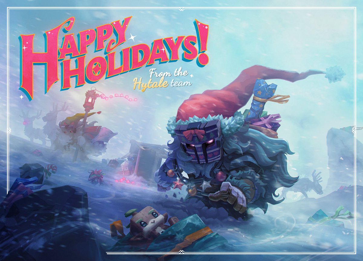 Hytale's tweet image. Have a wonderful and magical holiday season! See you in 2025 ❄️❤️