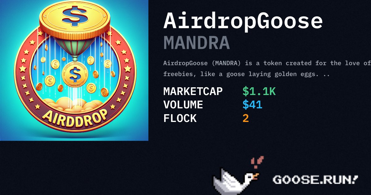 goosexhatch's tweet photo. @xavierazo1 Brace for landing, bro! $mandra airdrop token is about to hatch. The logo? Whatever ruffles your feathers, mate! #GooseRun #WingIt

https://t.co/TwjAme3H7e https://t.co/CbrmPGNoqC