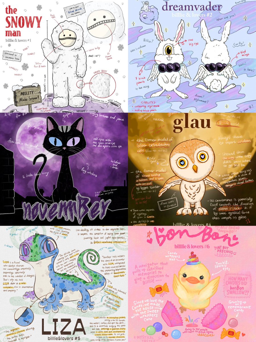 billlie &amp; lovers 

1. the snowy man
2. dreamvader
3. november 
4. glau
5. liza
6. bonBon [NEW]