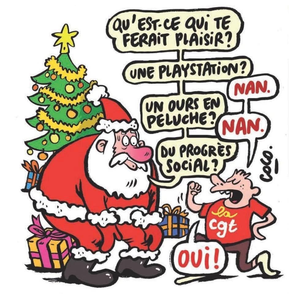Nedeleg laouen ! 
Même si on ne croit ni au père Noël ni à #Bayrou mais à la lutte collective !
#CGT