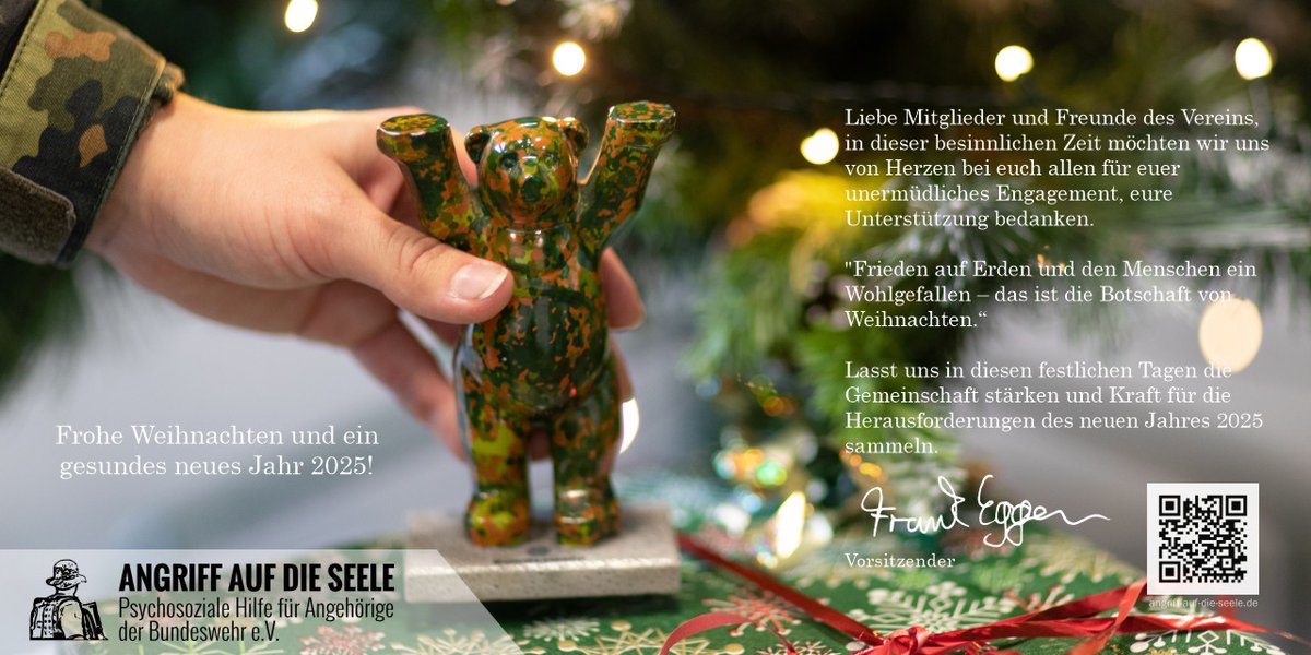 aads_ev's tweet photo. Frohe Weihnachten und eine gesundes neues Jahre 2025! Unser Weihnachtsgruß: https://t.co/lWKDxhYMJn #bundeswehr #ptbs #einsatz https://t.co/8gogzHatTd