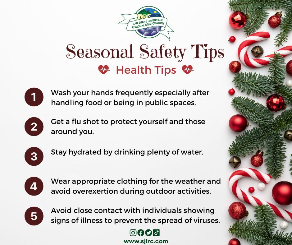 sanjuanlav's tweet photo. The San Juan/Laventille Regional Corporation cares about the well-being of our Burgesses. We encourage everyone to practice good hygiene and self-care, especially during this busy holiday period.
Stay healthy and enjoy a safe and happy Christmas season!
#SeasonalSafetyTips
#SJLRC https://t.co/fMN7STayt3