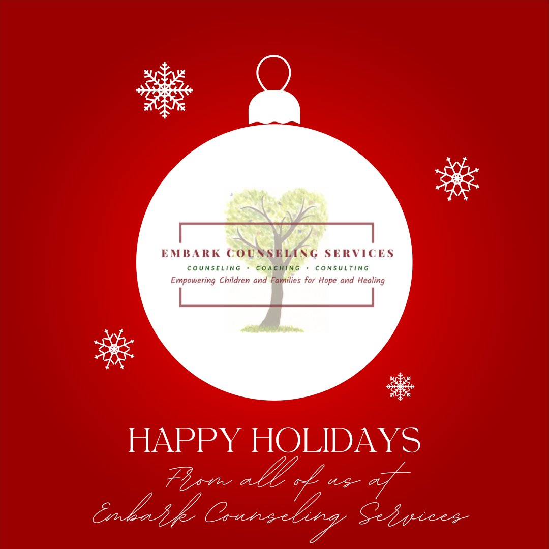 Embark4Families's tweet photo. Happy Holidays from all of us at Embark Counseling Services! We are here and care for you and your families during this Holiday Season! 

#MentalHealth #HappyHolidays #ECS #Counseling #MentalHealthKC #Embark4Families #WeAreHere #WeCare https://t.co/3aBRbojIXr