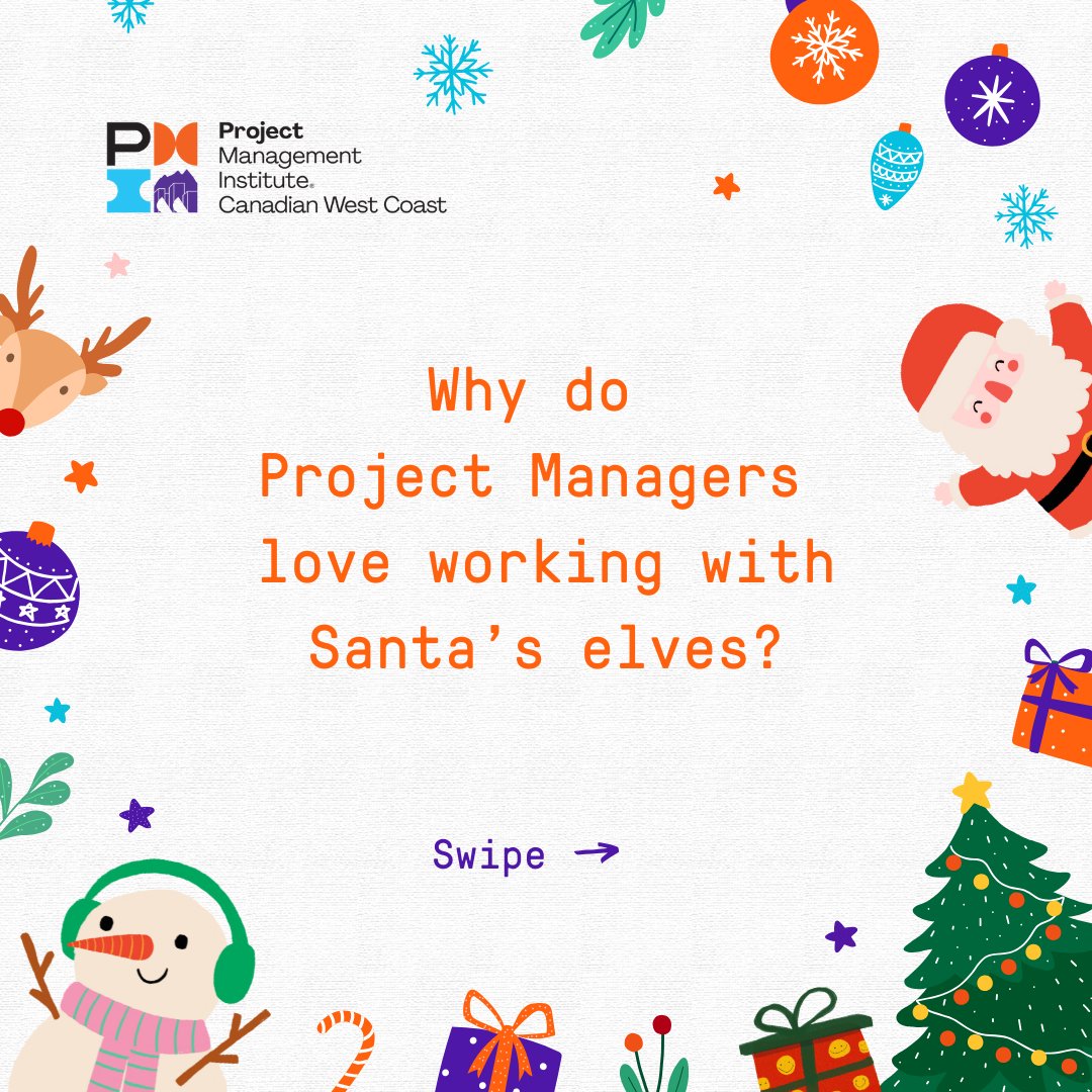PMI_CWCC's tweet image. 🎄🎅 It’s the most project-managed time of the year! 🎅🎄

We’re decking the halls, checking our timelines twice, and laughing our way through some holly jolly project management jokes! 🎁📊

#PMICWCC #ProjectManagementHumor #HolidayJokes #ChristmasCheer #PMHolidayVibes