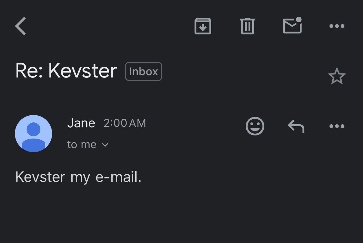 Not Jane sending me a you up? email