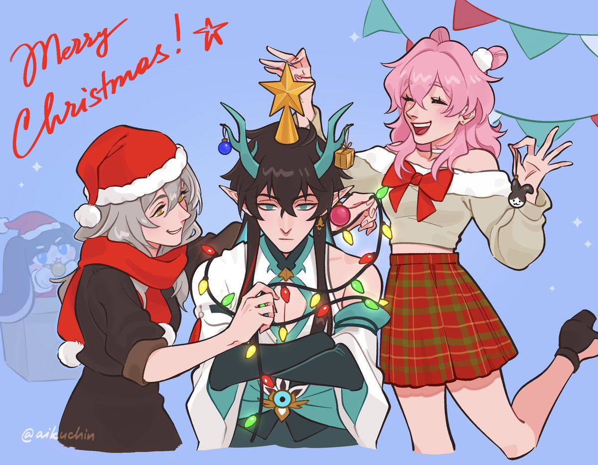 aikuchin's tweet photo. Merry Christmas~🎄🔔✨

#HonkaiStarRail #danheng #starch https://t.co/IavG7FUQbj
