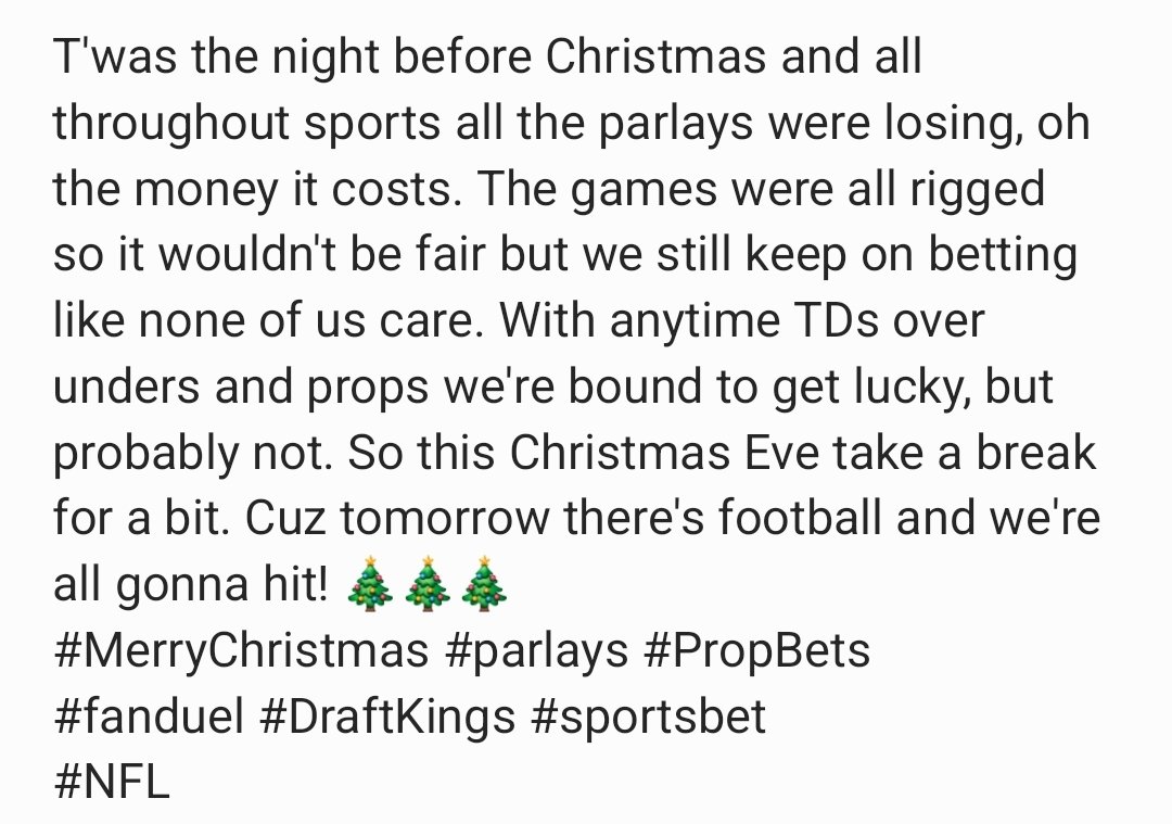 TheRappingNinja's tweet photo. #MerryChristmas #parlays #PropBets #fanduel #DraftKings #sportsbet #NFL https://t.co/KdMO5RfG2V