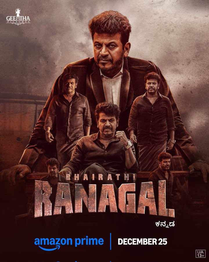 newottupdates's tweet photo. #BREAKING: #ShivaRajkumar's #BhairathiRanagal Streaming From Tonight On Prime Video π₯π₯
Only in KANNADA Audios β
Multi Audios Bagged By AHA Video
#Shivanna | #RukminiVasanth | #Narathan ππβ
#BhairathiRanagalOnPrime
@NimmaShivanna https://t.co/G3fFOFNYZY