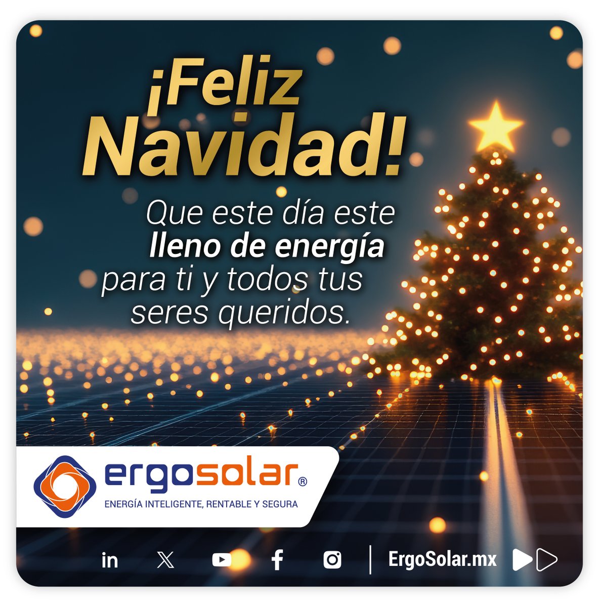 ErgoSolar's tweet photo. ¡Compartamos juntos una Navidad llena de paz y energía positiva. Feliz Navidad! 🎄 🎁

#ErgoSolar #energiarentable #almacenamiento #energiasolar #AhorroEnergetico #energiafotovoltaica #panelessolares #generaciondistribuida #abastoaislado #industriamexico #Industria #negocios https://t.co/KfPIMhQ0tO