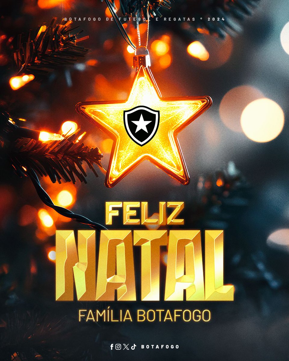 Feliz Natal, Família Botafogo! É tempo de alegria! Que a Estrela Solitária siga nos iluminando em mais uma data especial! 🎄🏆 #BFR