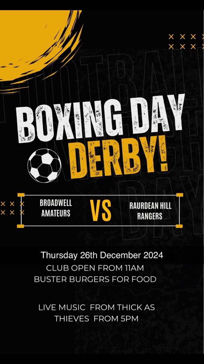 ⚽️BOXING DAY FOOTBALL⚽️

Our 1st team got 3 points away to Henbury and rockaleaze on Saturday! Winning 2-1! 

Attention now turns to our Boxing Day game against <a href="/RHRFC/">Ruardean Hill Rangers FC</a> ! 

1pm Ko ⏰

Club open 🍺