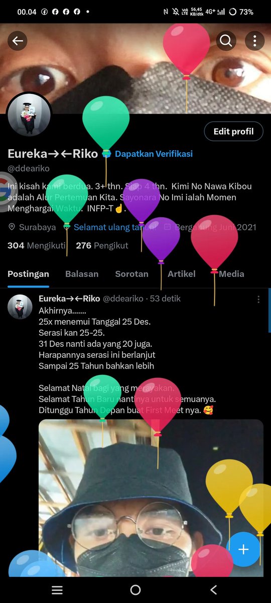 ddeariko's tweet photo. Akhirnya.......
25x menemui Tanggal 25 Des.
Serasi kan 25-25.
31 Des nanti ada yang 20 juga.
Harapannya serasi ini berlanjut
Sampai 25 Tahun bahkan lebih

Selamat Natal bagi yang merayakan.
Selamat Tahun Baru nantinya untuk semuanya.
Ditunggu Tahun Depan buat First Meet nya. 🥰 https://t.co/PLfs5zxjK2