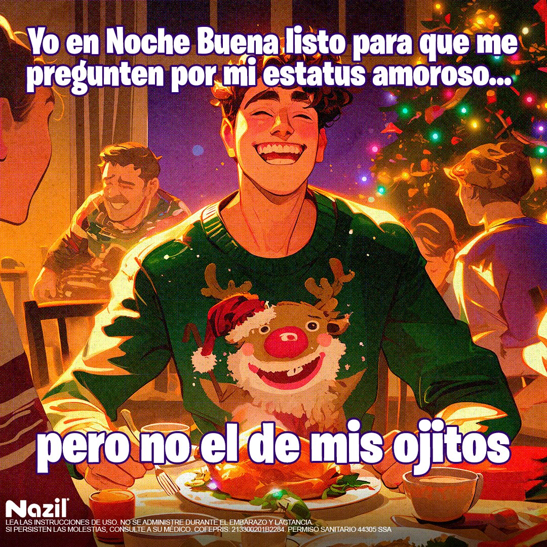 Así es tía, no tengo novix, ¿y sabe qué tampoco tengo? Exacto, los ojos rojos. 🎄