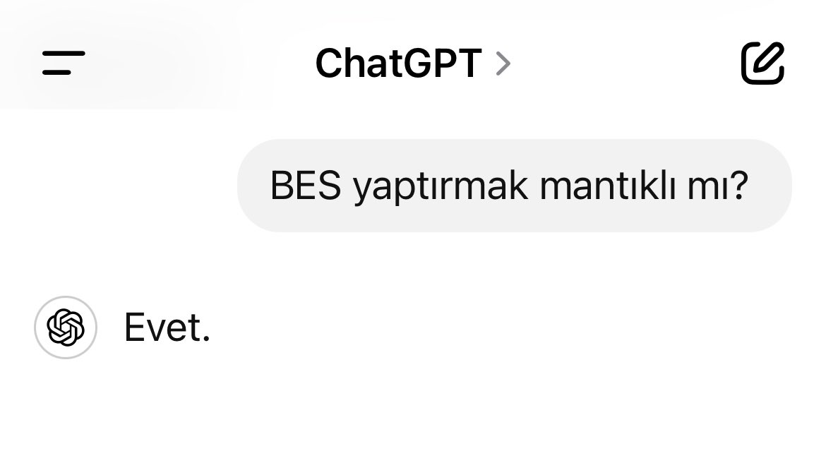 BES konusuna ChatGPT’den kısa ve net cevap.