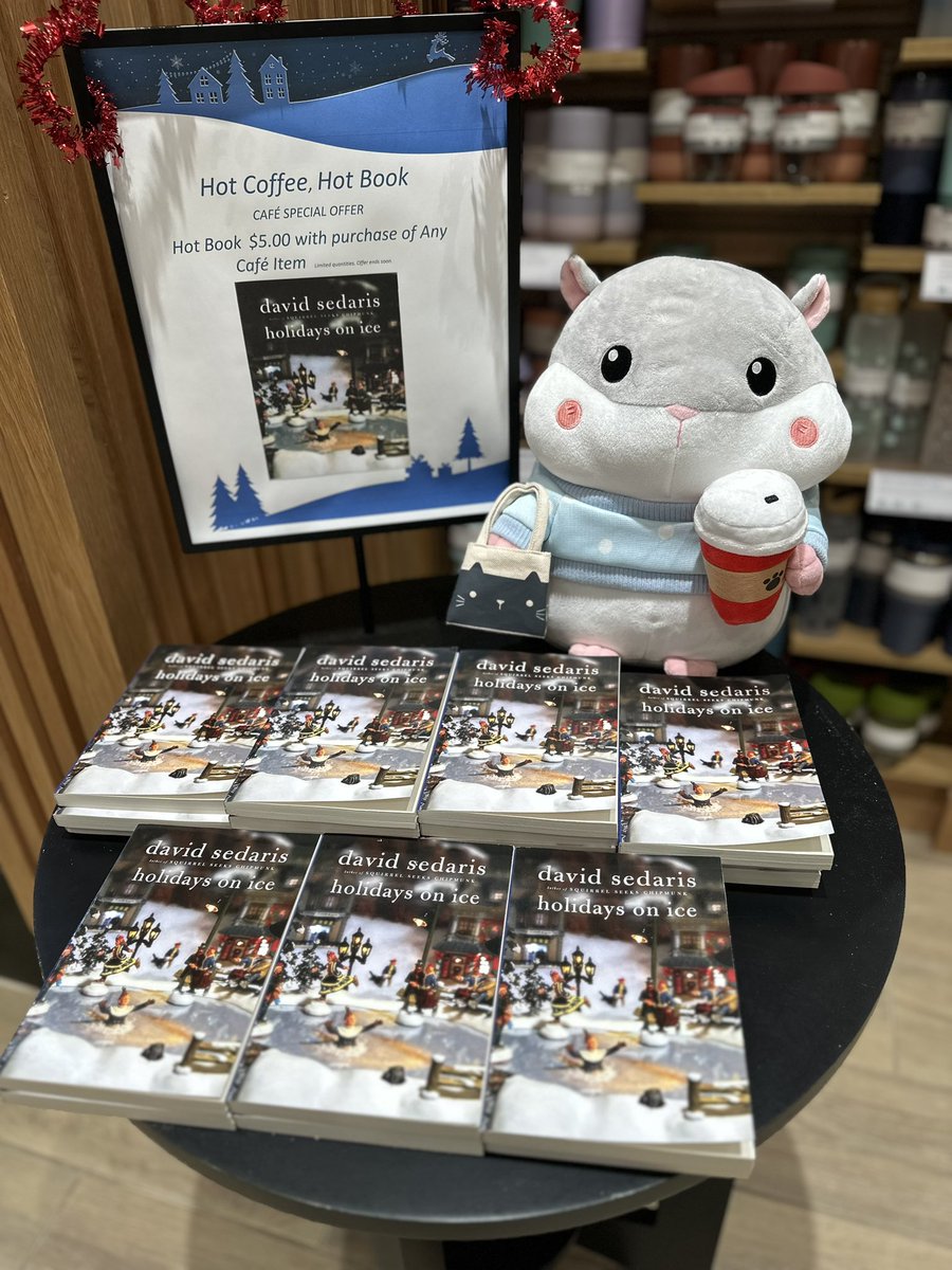 bnflowoodms's tweet photo. There are still plenty of options to secure any last-minute gifts! 
*
“Holidays on Ice” by David Sedaris makes a perfect stocking stuffer, only $5 with a hot beverage!
*
Open until 6:00 today! https://t.co/7rRc0GKv2b